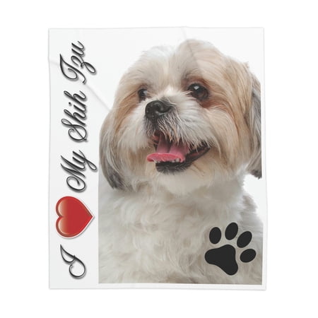 I Love My Shih Tzu Sherpa Blanket I Love My Shih Tzu Sherpa Blanket