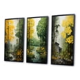 thumbnail image 3 of Designart "Orange Green Trees Canopy Collage II" Cottage Framed Wall Art Set Of 3 - Green Trees Frame Gallery Wall Set For Home Decor, 3 of 7