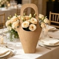 thumbnail image 3 of Kraft Bouquet Wrap Bags Convenient To Carry Paper Cone Shaped Flower Gift Bags With Handles Floral Bouquet Wrapping Accessories for Weddings Graduations Parties (20pcs), 3 of 7