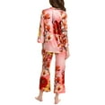 thumbnail image 2 of N Natori womens  2pc Winter Peony Pajama Set, XL, Orange, 2 of 3