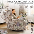 thumbnail image 4 of Swivel Rocker Recliner,Wingback Recliner Chair,Floral Accent Chair Fabric Chair with High Back,Padded Seat for Living Room,Bedroom, Home Office, 4 of 8