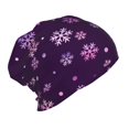 thumbnail image 2 of Xecao Purple Snow Flakes Print Beanie Hat Toddler Girls Boys, Baby Hats Winter Warm Knitted Thermal, Kids Winter Caps, 2 of 7
