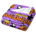 thumbnail image 3 of Halloween Throw Blanket, Cute Spooky Bat Pumpkin Halloween Blanket Soft Fuzzy Plush for Couch Sofa or Bed, Luxury Flannel Lap Blanket, for Kids, Adults, Wife, Self (Purple) Purple, 3 of 7