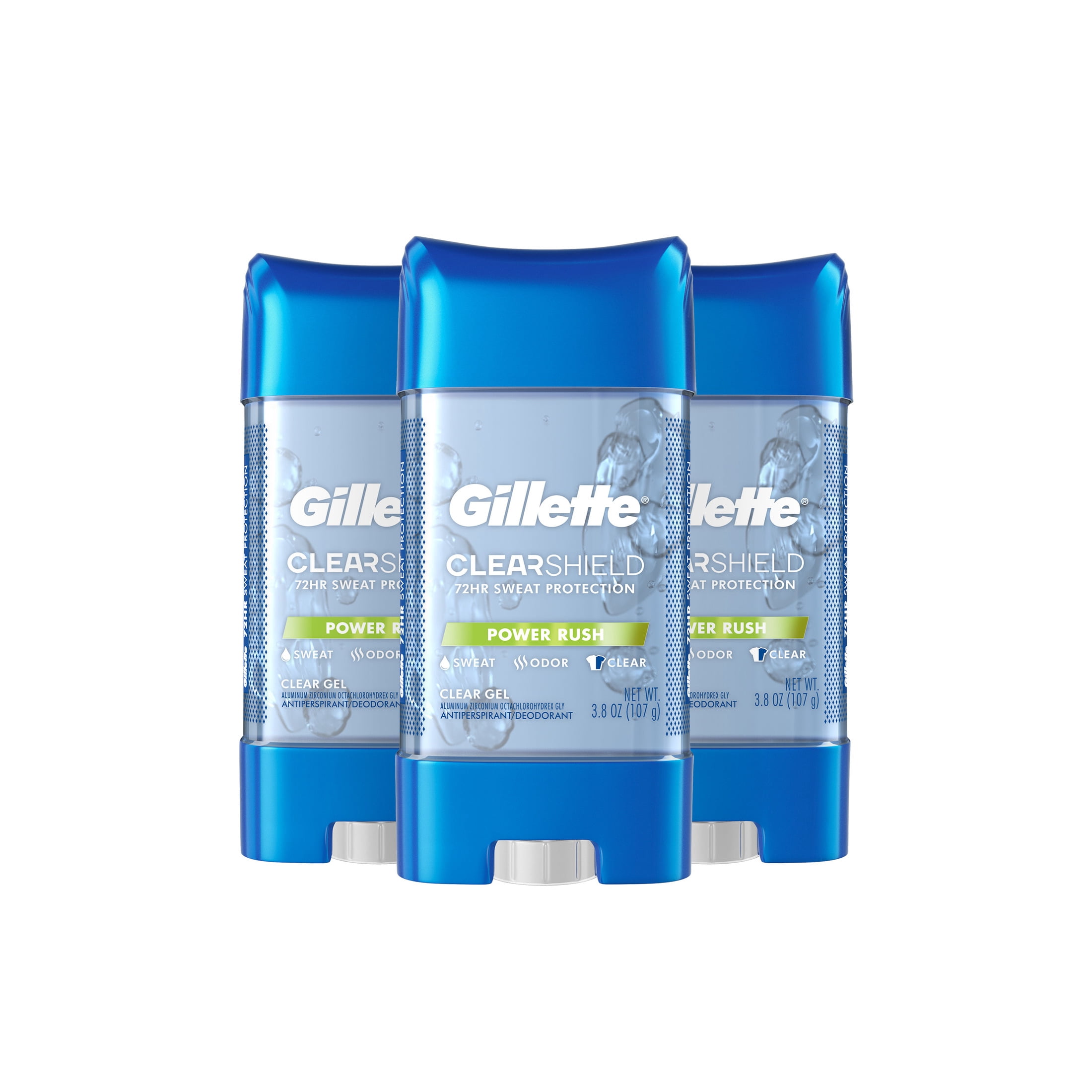 アンドエー 3 in 1 Clear Gel 100g 3本セット Gillette Clear Gel Antiperspirant and Deodorant for Men Power Rush