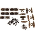 thumbnail image 3 of 15 Pcs Antique Cabinet Hinge Wooden Box Hinge Hasp Latch Furniture Hardware, 3 of 7