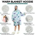 thumbnail image 5 of Wearable Oversized Blanket,LightBlue Dinosaurs Stars Moons Pattern Wearable Blanket Hoodie for Adults,Cozy Hooded Blankets with Super Pockets,Super Warm Fuzzy Pullover for Women & Men, 5 of 6