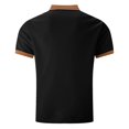 thumbnail image 5 of Playeras Negras Para Hombre Algodon Camiseta De Manga Corta Con Botones Y Bolsillo En El Pecho Con Bloques De Color Para Hombre, 5 of 5