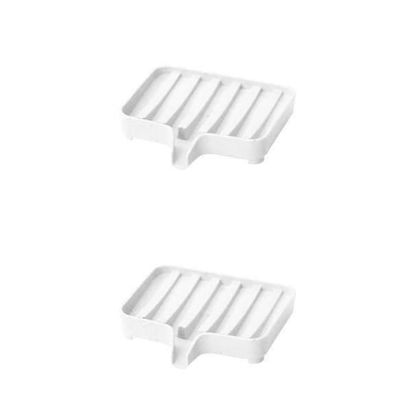 Soporte para jabonera Wosthever bandeja de drenaje de esponja PP 2Conjunto blanco