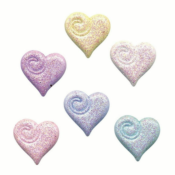 Buttons Galore Shimmering Heart Craft Buttons, Assorted Colors, 20 Count, Plastic Decorative Buttons for Sewing & Crafts