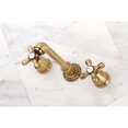 thumbnail image 2 of Kingston Brass KS7023AX English Country Two-Handle Wall Mount Roman Tub Faucet, Antique Brass, 2 of 6