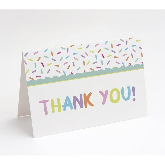 M Market On Mainstreet Sprinkle Thank You Cards for Baby Sprinkles/Baby Showers, Includes White Envelopes, 25 count, Made in the U.S.A