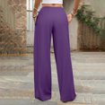 thumbnail image 6 of Wide Leg Palazzo Pants for Women Drawstring Elastic Waist Solid Pants Causal Summer Beach Vacation Pants, M, 6 of 6