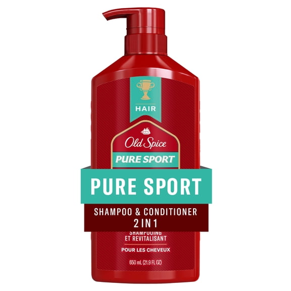Old Spice Pure Sport 2in1 Shampoo and Conditioner for Men, Healthier, Fuller, More Moisturized Looking Hair, 21.9 fl oz
