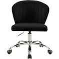 thumbnail image 4 of Meridian Furniture Finley Swivel Adjustable Black Velvet and Chrome Office Chair, 4 of 6