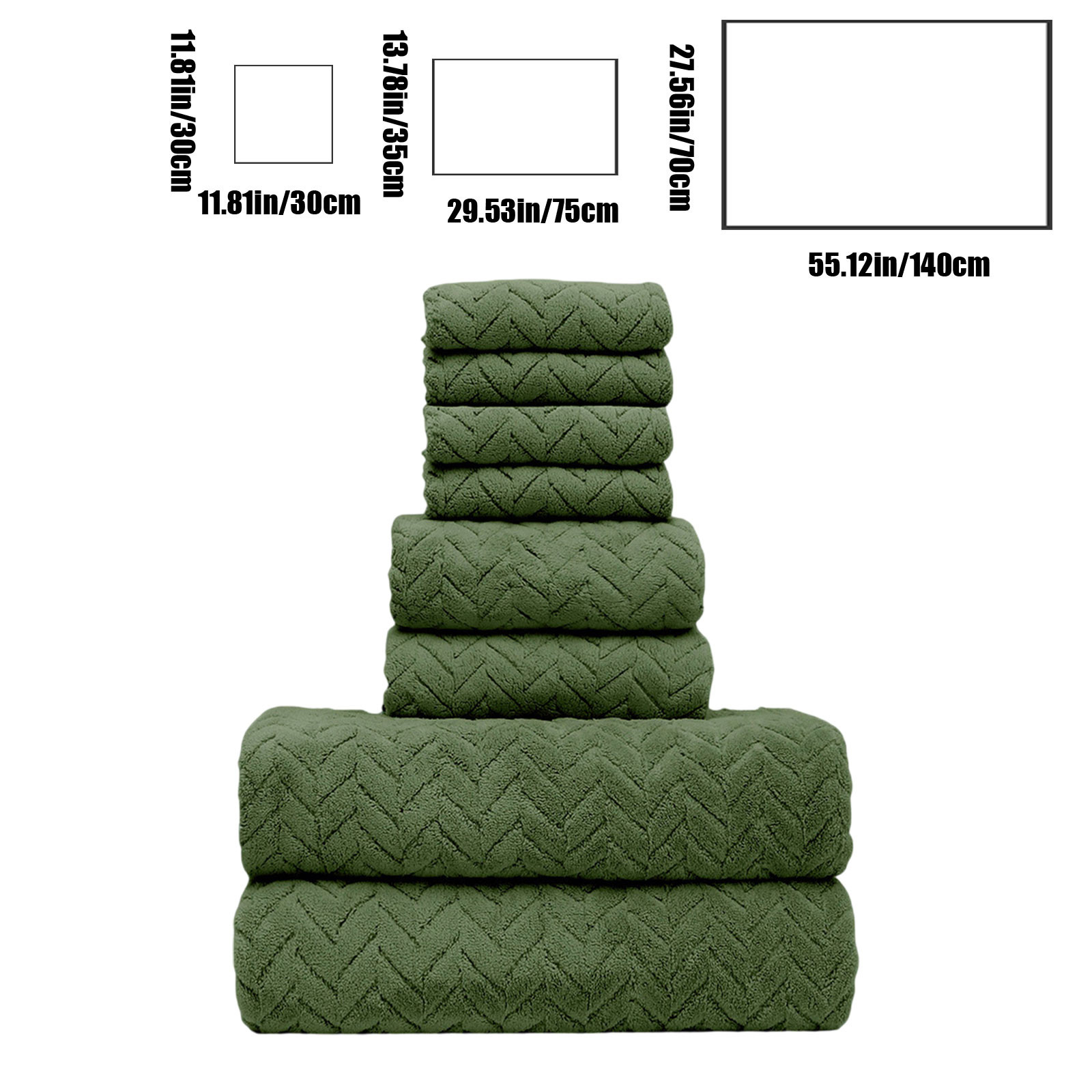 Home Savings Items Boutique Special!Amvlyk Eight Pieces Of Velvet Square Towel Towel Bath Towel Plain Household Bath Wash Face Wipe Dry Absorbent Soft Household Set,Army Green