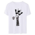 thumbnail image 5 of Yuwull Oversized T Shirts for Women, Womens Summer Tops Giraffe Print Graphic Short Sleeve Crew Neck T-Shirt Plus Size Womens Cute Tops, 5 of 6