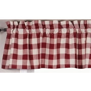 Buffalo Check Red and Buttermilk 72" x 15.5" Lined Cotton Valance by Raghu