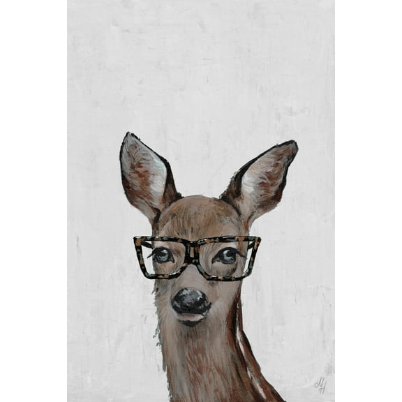 Marmont Hill Brown Hippie Deer III Canvas Wall Art