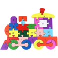 thumbnail image 1 of 1pc Funny 26-Letter Puzzle Cartoon Enlightenment Puzzle Toy Creative Wooden Puzzle Block Toys P, 1 of 3