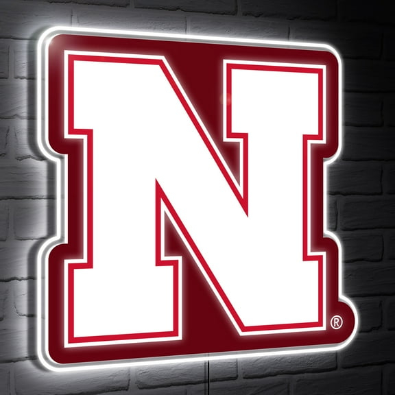 Nebraska Huskers LED Team Logo Shaped Lighted Wall Sign