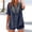 Navy, variant on Lumosvexa Womens Plain T-Shirt for Women Linen Short Shirt Tops Crew Neck Cotton T Shirt Army Green Size S