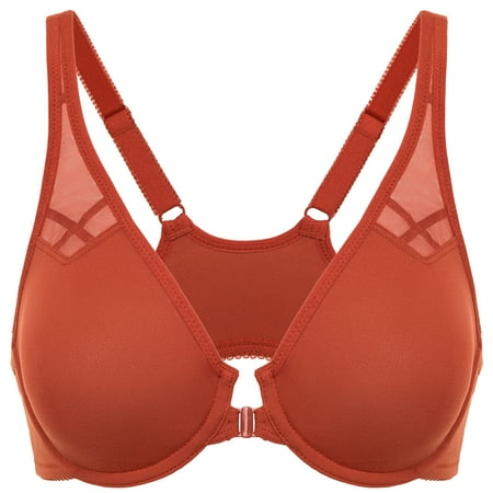 

DELIMIRA Women s Racerback Front Closure Plus Size Seamless Comfort Underwire Bra