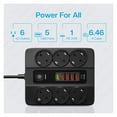 thumbnail image 6 of 3000W 6 AC Outlets Power Strip 6 USB Charging Station Extension Cord 2M PD 20W QC3.0 USB Port Multi Outlet Charger Power Socket, 6 of 6