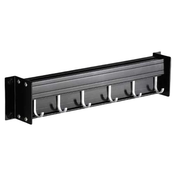 Estante de cocina montado en la pared, soporte para sartenes, espátula, cuchara, percha para cuchara, hogar, Bar, restaurante, café, punzón, Organizadores de utensilios de cocina Negro 30 centimetros Ounissouiy HA067348-05