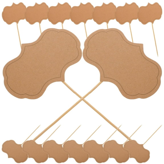 TEHAUX Cheese Markers and Food Tags for Buffet Decor Khaki Supplies Lightweight Reusable 24Pcs