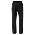 thumbnail image 6 of cfhntfmh Mens Lined Pants Stretch Dress Pants Solid Color Comfy Trousers Drawstring Lightweight Work Slacks with Pockets（Black,Large), 6 of 7