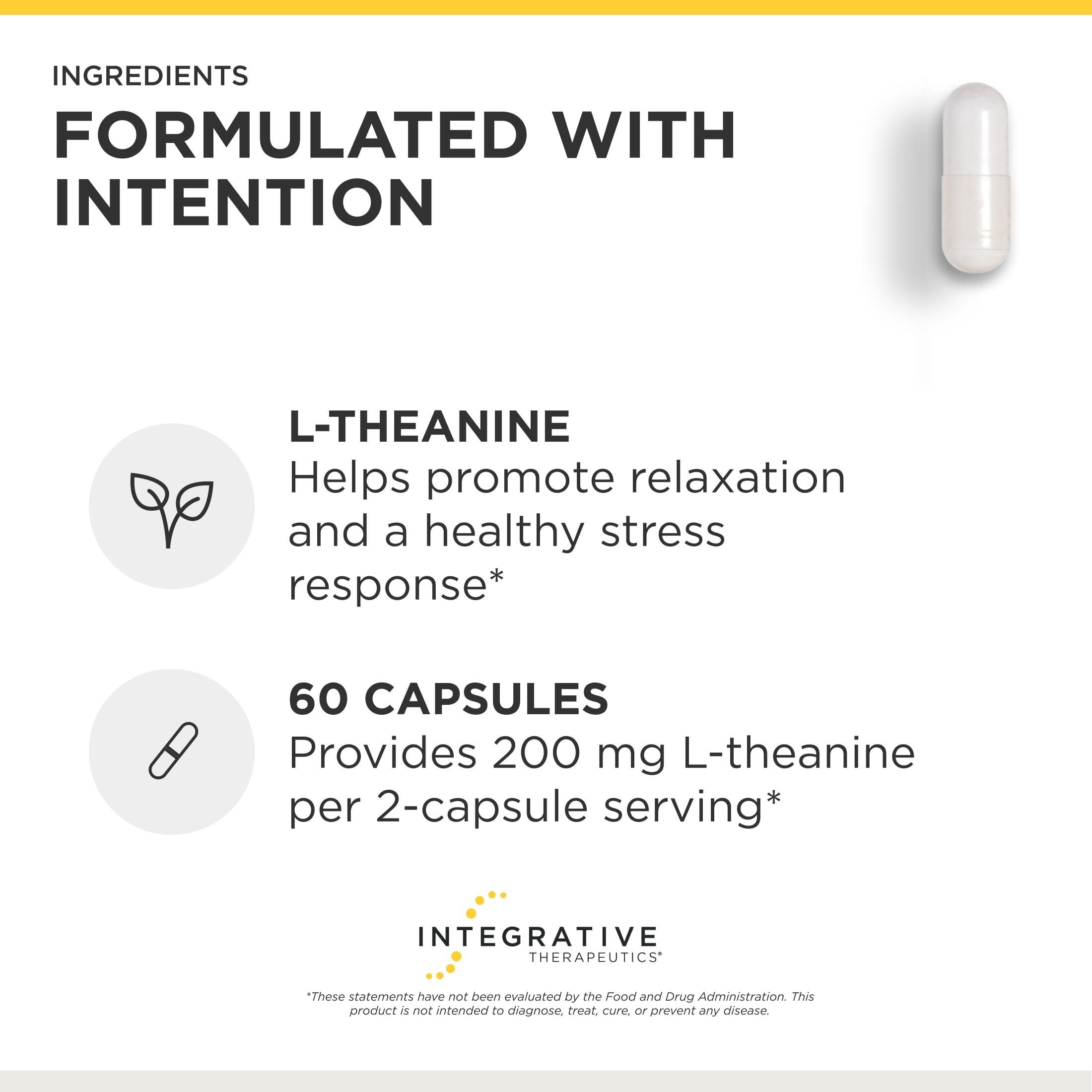Integrative Therapeutics L-Theanine, Stress Response Support,* 60 Count (30 Servings)
