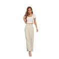thumbnail image 4 of Pantalones anchos FUNYYZO pantalones de negocios de cintura alta para mujer, 4 of 6