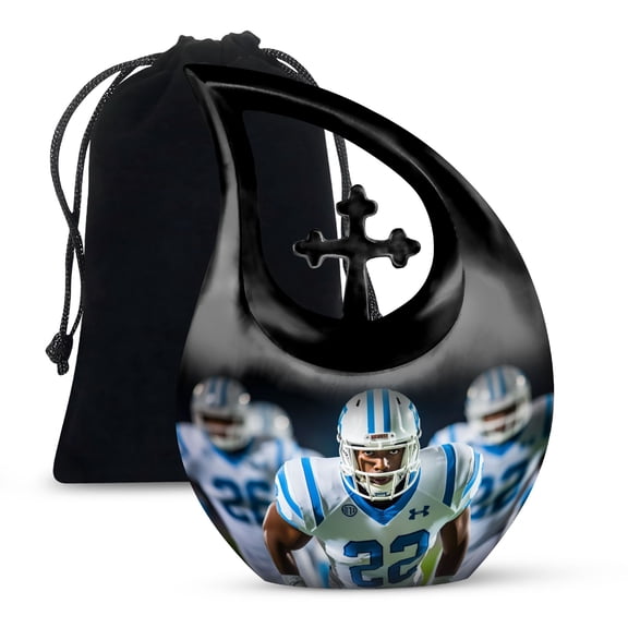 Football urn - urns for human ashes for mother & father - decorative urns for human ashes - cremation urn human ashes - urn for ashes - urns for human ashes large (Size - 10inch)