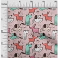 thumbnail image 2 of oneOone Velvet Light Pink Fabric Dog Cartoon Sewing Craft Projects Fabric Prints By Yard 58 Inch Wide-1B, 2 of 5