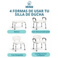 thumbnail image 4 of Seven Mine Silla para Baño Adulto Mayor 4 en 1 Antideslizante | Banco Ducha con Respaldo y Brazos Desmontables, Almohadilla Confortable, Altura Ajustable 43–56 cm, Aluminio Ligero Soporta 130 kg, 4 of 10