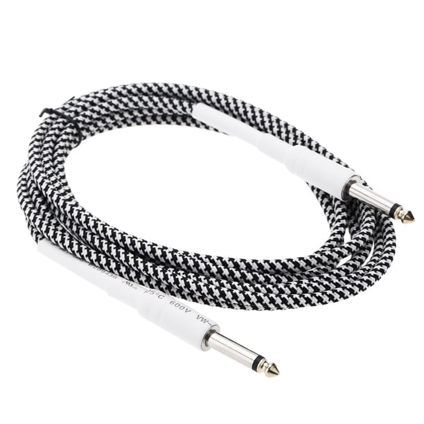 Cable de audio 6.6ft / 2m 6.35mm Mono Jack a 6.35 mm Cable Mono Jack Cable de Alambre Instrumento de la Guitarra Baja Tomshoo Cable de audio