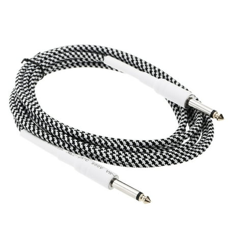Dcenta 6.6ft / 2m 6.35mm Mono Male to 6.35mm Mono Male Cable Wire Cord for Guitar Bass Instrument
