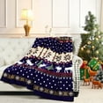 thumbnail image 2 of Home Soft Things Christmas Printed Flannel Fleece Blanket - Blue Christmas Deer - Twin (60" x 90"), 2 of 11