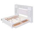 thumbnail image 5 of Full Size Platform Bed with 4 Storage Drawers and Bookcase Headboard, Wood Full Bed with All-in-One Cabinet and Shelf, Full Storage Bed Frame for Bedroom, White, 5 of 7