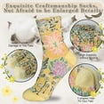 thumbnail image 3 of 5 Pairs Women's Floral Cotton Vintage Pattern Crew Novelty Ankle Ruffle Warm Casual Dress Socks, 3 of 6