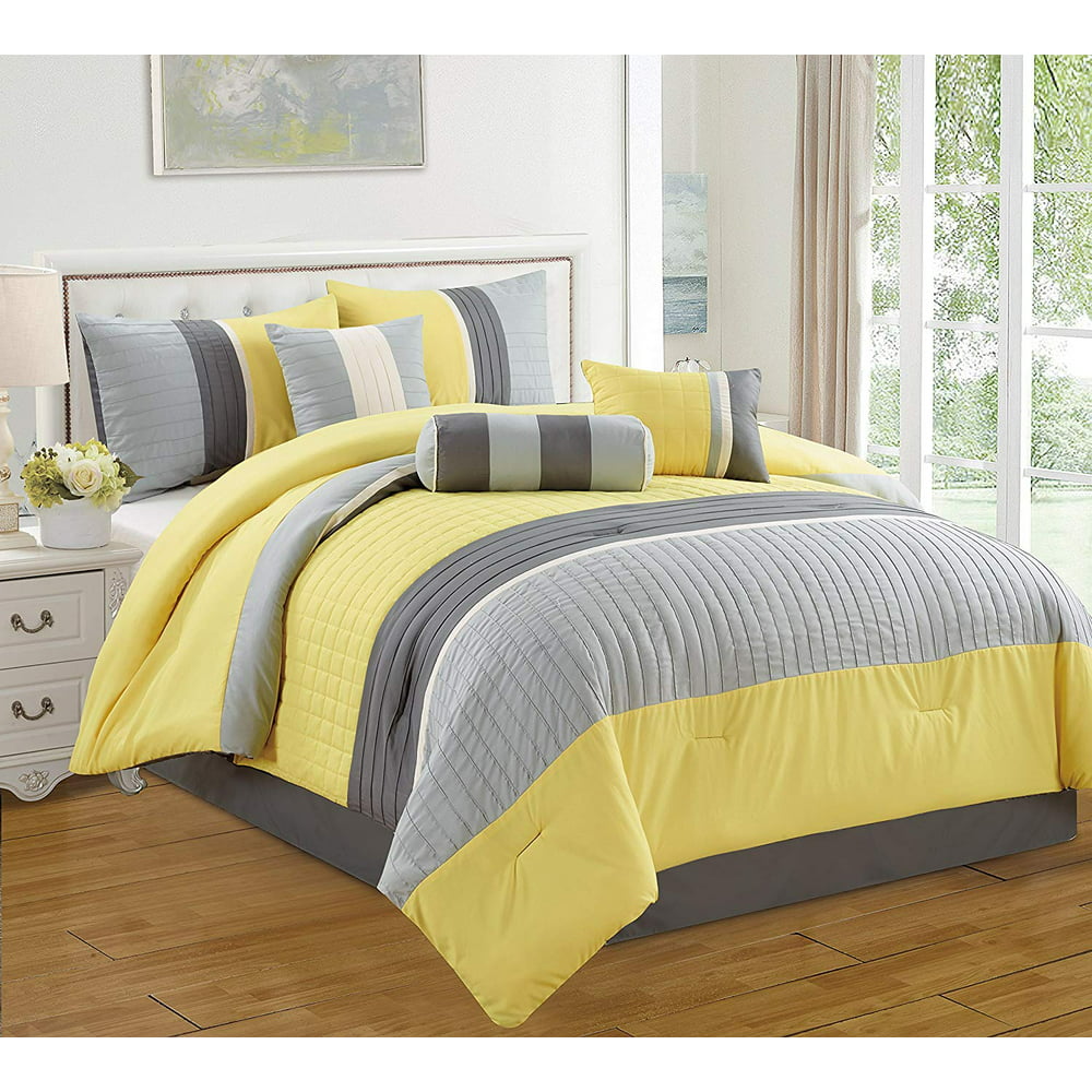 HGMart Bedding Comforter Set Bed In A Bag - 7 Piece Luxury Microfiber ...