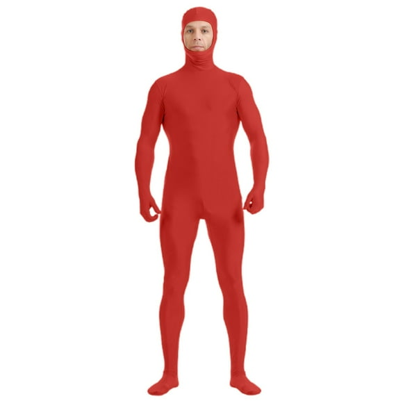 GDREDA Elegant Unisex Full Body Performance Bodysuit Stretch Dance For Stage And Shows Adult Size Red,S