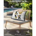 thumbnail image 3 of LOVE Outdoor Head Resting Pillows with Insert Summer Flowers Yellow Sunflowers Romantic Love Heart 2 Pack Waterproof Lumbar Pillows with Adjustable Strap for Patio Recliner Beach Chair, 12"x20", 3 of 7