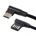 thumbnail image 2 of FVH USB-C 3.1 Type-C to Left Right Angled 90 Degree USB 2.0 Data Cable with Sleeve for Tablet Phone 15cm, 2 of 5