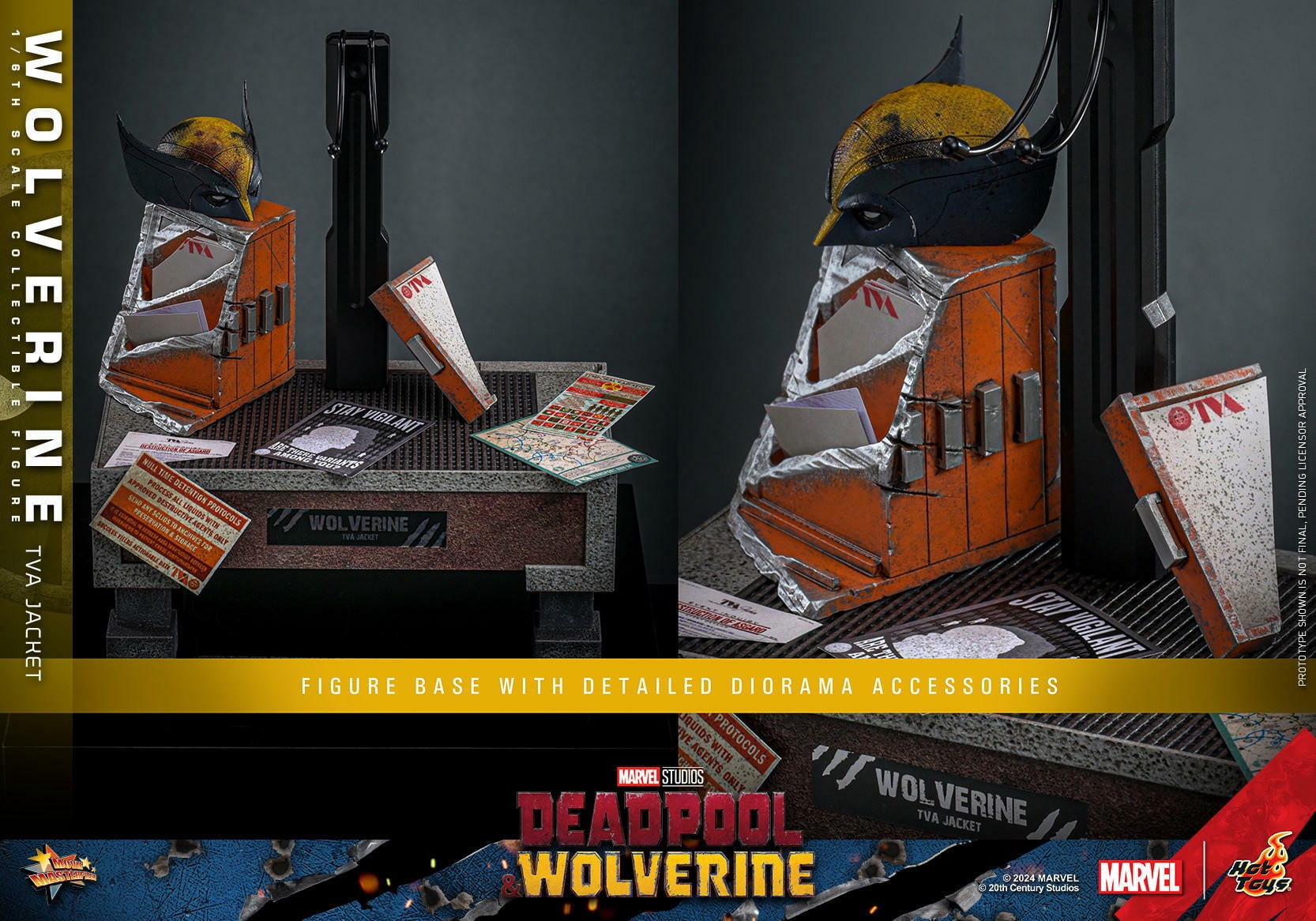 Wolverine TVA Jacket Version 1/6 scale 12" Figure Hot Toys Marvel 913607 MMS756