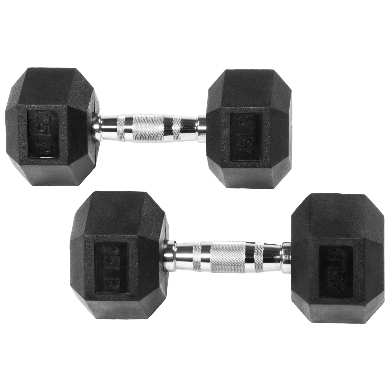 Gianna 2Pcs 25 lbs Hex Dumbbells with Rubber Coated, Hand Weights for Exercises and Fitness