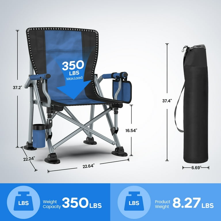 Lnow Folding Camp Chair Set Of 2, Blue photo 3