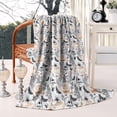 thumbnail image 2 of White Halloween Skull Pumpkin Pattern Blanket,Comfortable Soft Lamb Wool Throw Blanket,All Season,Warm Lightweight Blankets for Sofa Bed Couch Living Room Chair,50"x60", 2 of 4