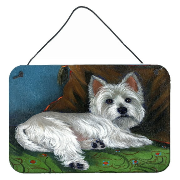 Carolines Treasures PPP3287DS812 Westie Wake Up Wall or Door Hanging Prints  8x12 multicolor