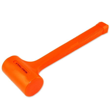 4 Pound Dead Blow Mallet Hammer, Neon Orange Shock Absorbing Soft Face